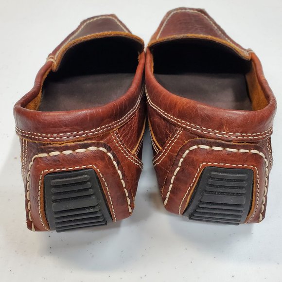 Duluth Trading Company Bison Leather Driving Moccasins Loafers Mens 9.5 Wide - Picture 2 of 6